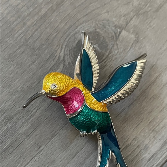 Artisan Multicolor Hummingbird Brooch - Picture 3 of 7